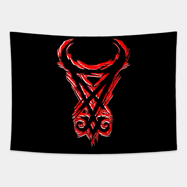 SHUNNED "SIGIL OF SHUNNED" RED LOGO Tapestry by shunned