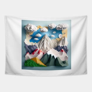 Origami mountains Tapestry