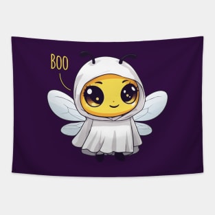 Kawaii Halloween Ghost Boo Bee Tapestry