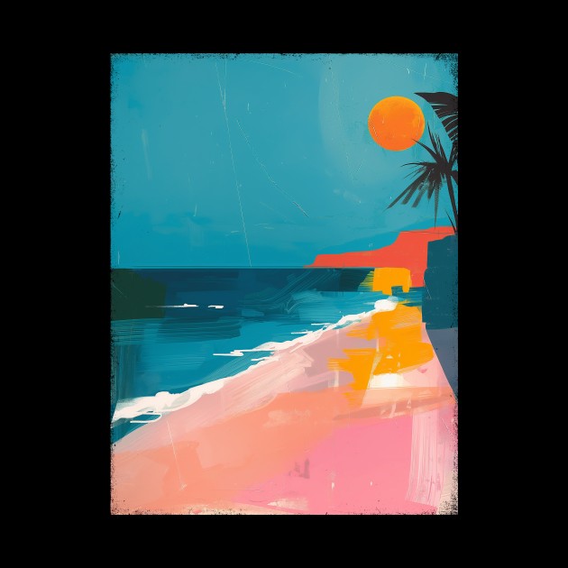 peach fuzz beach summer time serenity by bulografik