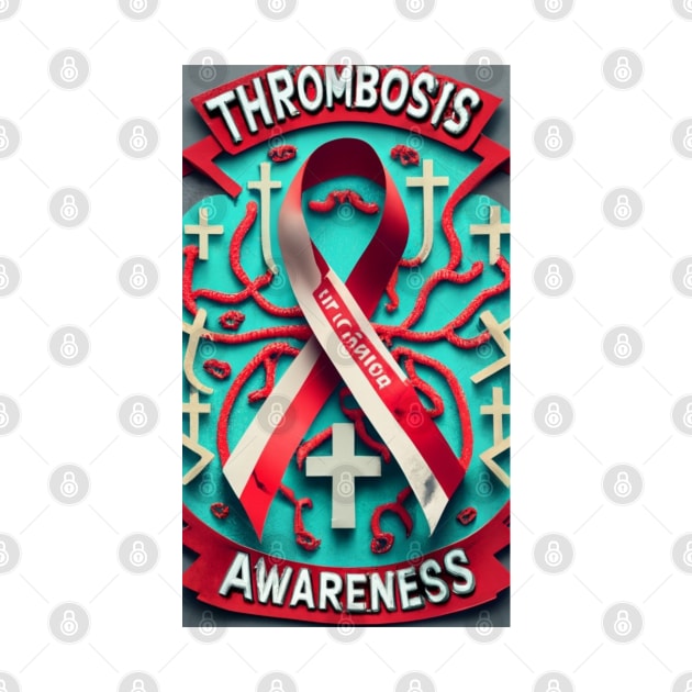 Thrombosis Awareness Ribbon Colorful Background by Seeds of Authority