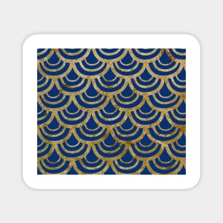 Golden navy fish scales Magnet