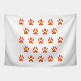 Orange Tiger Paw Tapestry