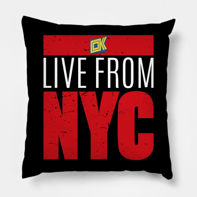 Live From New York City Pillow by OliverKidsleyDesign