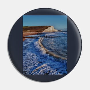 The Seven Sisters from the beach, East Sussex Pin