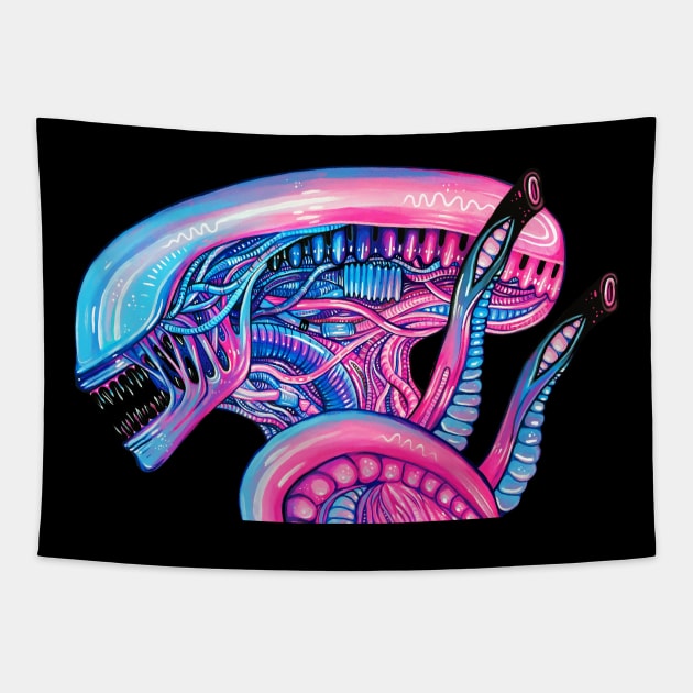 Cotton Candy Alien Tapestry by Bethaliceart