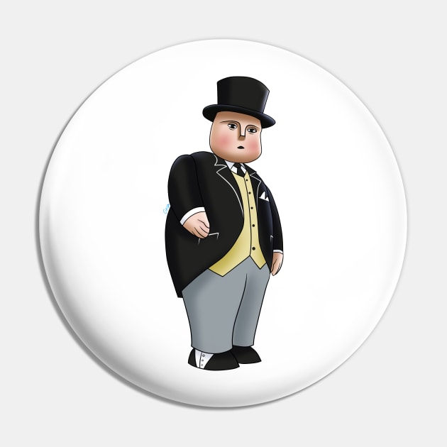 The Fat Controller Pin by corzamoon