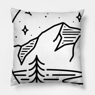 Yr Wyddfa, Snowdonia Wales Emblem - White Pillow