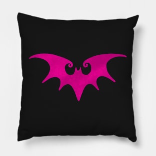 Spooky Cerise Pink Bat Pillow