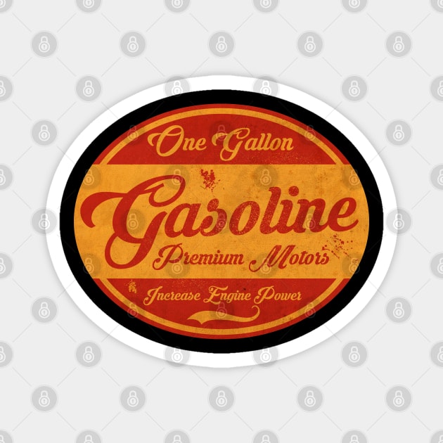 Vintage Gasoline Sign Magnet by CTShirts