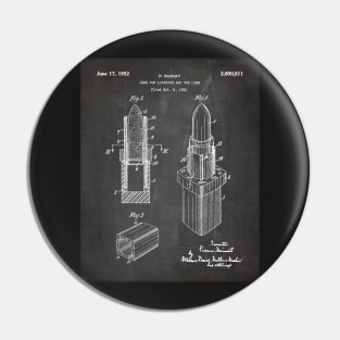 Lipstick Patent - Makeup Artist Beauty School Art - Black Chalkboard Pin