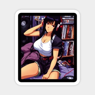 Tifa FF7 Lost in Lofi Hip hop Music - anime lofi girl aesthetic Gaming Magnet