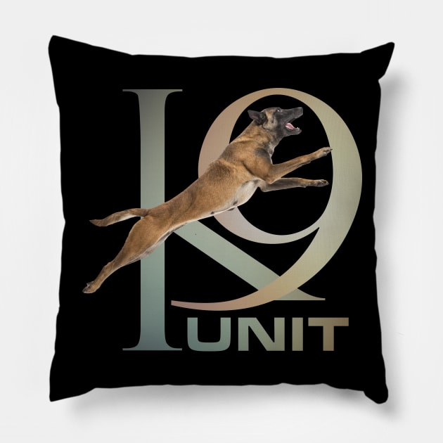 K-9 Unit   -Police Dog Unit - Malinois Pillow by Nartissima