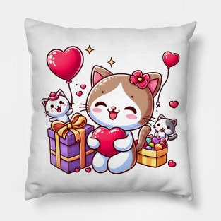 Valentine's Cartoon Delights T-Shirt Pillow