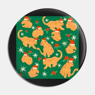 Groovy Tiger Christmas pattern Pin