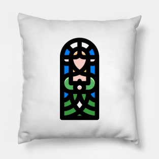 Elf Stained Glass Window Pillow