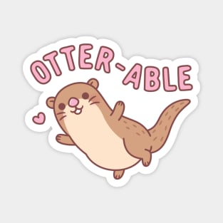 Cute Otter Otterable Pun Magnet