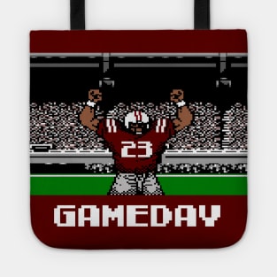 Maroon and Gray Football Gameday Retro 8 Bit Linebacker Tote