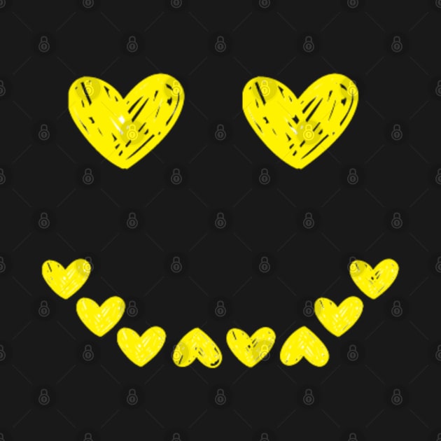 Smiling face heart yellow by Shineyarts