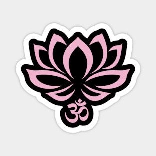 Lotus Flower Om Symbol Pink Magnet