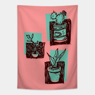 Scribble Plants Tapestry