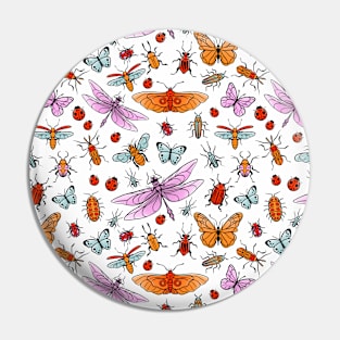 Pretty bugs, butterflies and dragonflies pattern Pin