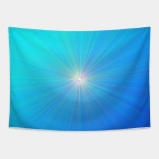 Radiating Blue Starlight Aura Tapestry