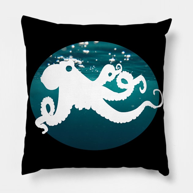 octopus under water design Pillow by FromBerlinGift