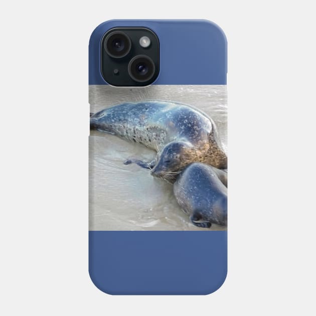 Snuggling seals Phone Case by FriendlyComputerHelp