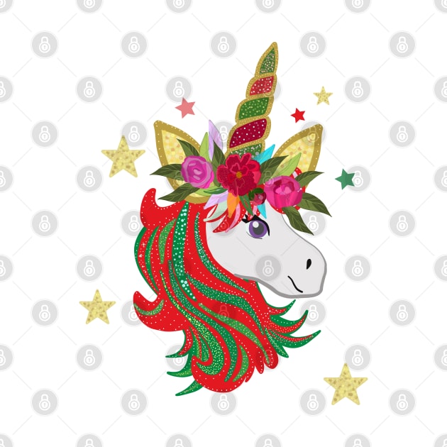 Merry Christmas magical unicorn by GULSENGUNEL