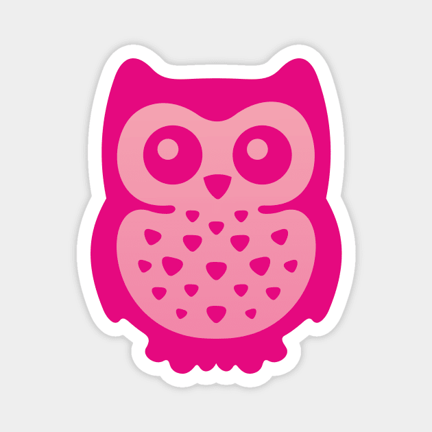 Cute Pink Baby Owl Magnet by XOOXOO