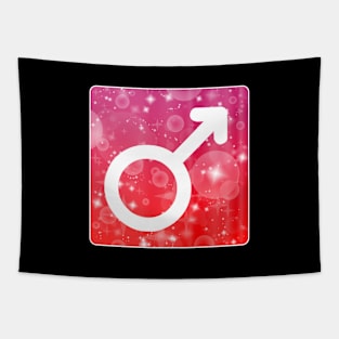 Mars Planet Symbol Square Monogram Tapestry