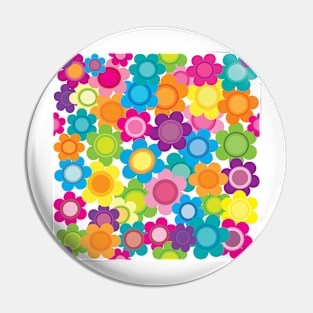 Jeweltone Seamless Flower Pattern Pin