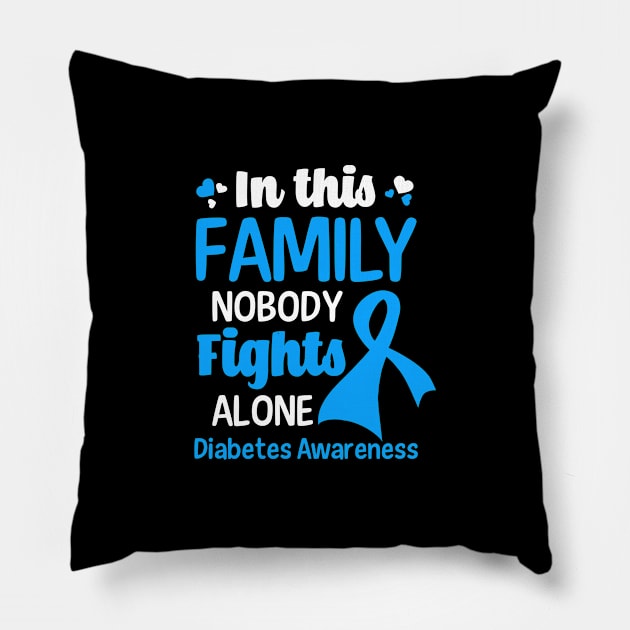 Type 1 Diabetes Shirt | Nobody Fights Alone Pillow by Gawkclothing