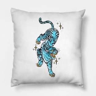 Tattoo inspired snow tiger Pillow