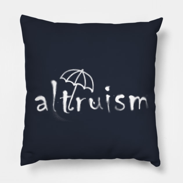 altruism   White  airbrush Pillow by JNAA