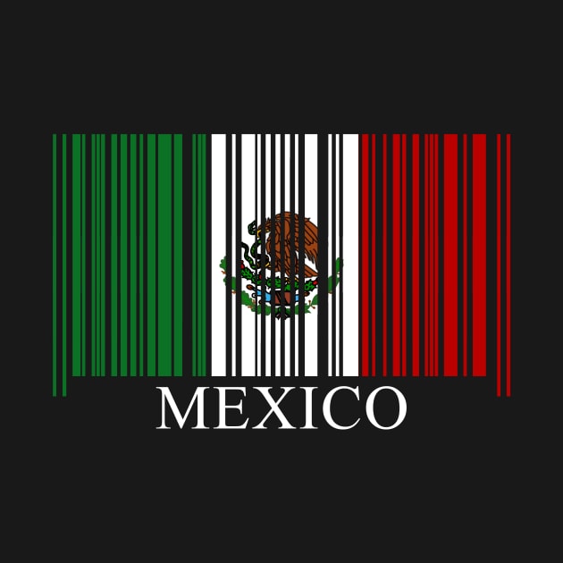 Mexican Flag Barcode Mexico Pride by Stuffosaurus