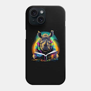 Rhinoceros Reads Book Phone Case