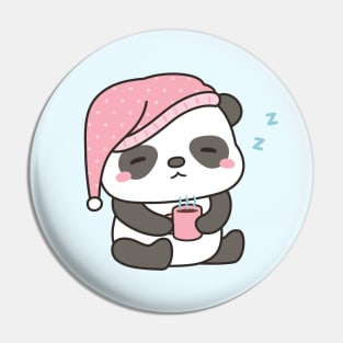 Cute Sleepy Little Panda With Coffee Pin