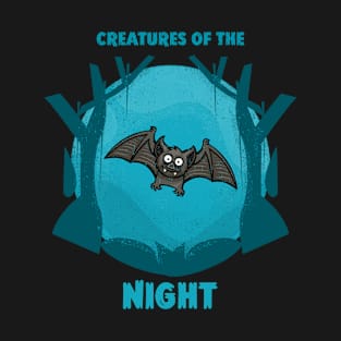 Creatures of the night spooky bat design for halloween party T-Shirt