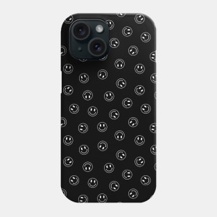 Smiley Face Pattern, White and Black Phone Case