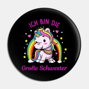 Mädchen Einhorn Große Schwester Kinder Pin