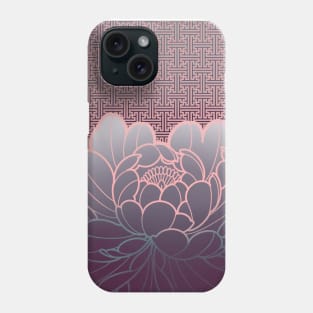 vintage peony flower and geometric pattern Phone Case