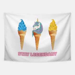 Cute Unicorn Ice Cream Tapestry