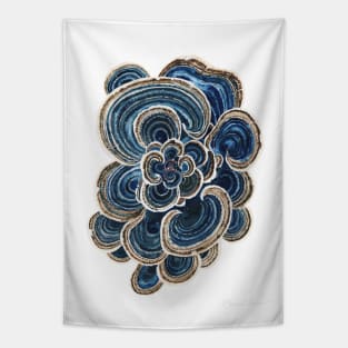 Blue Trametes Mushroom Tapestry