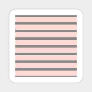 Grey and Pink Stripes Magnet