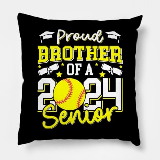 Proud Brother Of A 2024 Senior Brother Class 2024 Softball Pillow