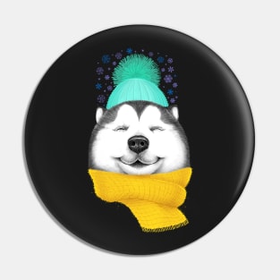 Winter Husky Pin