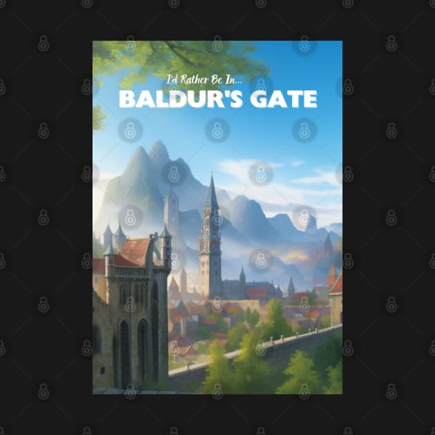 Baldur's Gate Tourism Poster - BG3-Inspired Tourist Propaganda by CursedContent