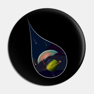 It's raining Planets - Raindrop Design Pin